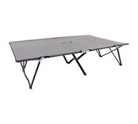 KPOUTRFG Letto matrimoniale da campeggio in acciaio inox, letto pieghevole per due persone con capacità di carico di 240 kg, tessuto in poliestere 600D impermeabile, design rialzato