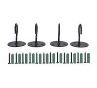 KPOYTWRDN 4 pezzi di ganci metallici da soffitto, ganci a parete per appendere vasi di fiori, lanterne e campanelli a ; gancio da soffitto robusto per uso interno ed esterno, con viti, (Nera)