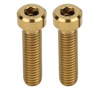 KPOYTWRDN Kit di Viti esagonali per Attacco Manubrio in Lega di Titanio, 2 Pezzi, Set di bulloni per Bicicletta da Strada e Mountain Bike, Viti per Bici esagonali Leggere e Resistenti alla c (Oro)