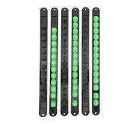 KPOYTWRDN Organizzatore di prese a 6 pezzi con clip girevoli a 360°, binario portaprese da 1/4", 3/8" e 1/2" per prese metriche e SAE, tappo terminale rimovibile per una facile regolazione d