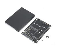 KPOYTWRDN Scatola per Disco Rigido Nera ABS SSD 2 in 1 M.2 B Key Adattatore da MSATA a SATA 3.0, Accessori per Computer per SSD M.2 NGFF e SSD MSATA, Supporta SSD da 80 mm 60 mm 42 mm 30 mm