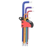 KPOYTWRDN Set di chiavi a brugola a testa piatta allungata, kit di utensili manuali a testa a incasso, set di chiavi a brugola metriche in stile C con rivestimento in plastica ergonomica per