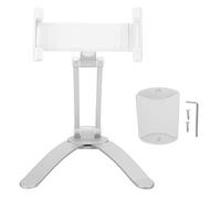 KPOYTWRDN Soporte metálico ajustable para tabletas de 6 a 8,5 pulgadas, soporte giratorio de 360 grados para smartphones con liberación rápida, montura de escritorio de aluminio para y