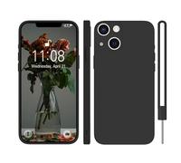 KPPIT Custodia in silicone per iPhone 15, antiurto con fodera in microfibra da 15,5 cm, setosa al tatto, custodia protettiva integrale per iPhone 15, nera