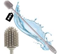 kprice® Perno bottiglia in silicone gigante XXL | Lava bottiglia | Tampone bottiglia | L38 cm | Spazzola di pulizia | Spazzola per pulizia stoviglie | Caraffa | Bottiglia spazzola | Thermos (Grigio)