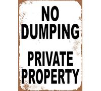 KPSheng Cartello in latta con scritta "No Dumping Private Property", targa in metallo vintage, per interni ed esterni, per casa, ufficio, lavoro, 30,5 x 40,6 cm