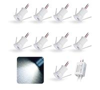 kpslucerna 9pz Mini Faretto LED 12V 1W, IP65 Impermeabile Spot Faretti Piccoli Da Incasso 220V, 15mm Spotlight Punto Luce Per Cartongesso Parete Scale Interne Vetrinetta Corridoi(Bianco Freddo 30°)