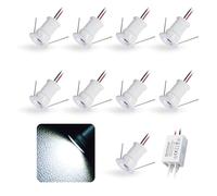 kpslucerna 9pz Mini Faretto LED 12V 1W, IP65 Impermeabile Spot Faretti Piccoli Da Incasso 220V, 15mm Spotlight Punto Luce Per Cartongesso Parete Scale Interne Vetrinetta Corridoi(Bianco Freddo 120°)