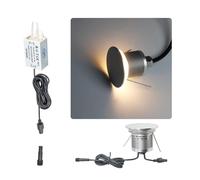 kpslucerna Faretto Segnapasso LED Incasso Muro 1W IP67, Luce per Gradini Scale Interna/Esterni con alimentatore 220-12V, Impermeabile per Giardino Facciata Luce Calda