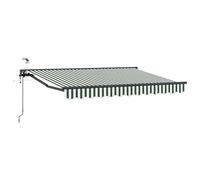 KPWENFBSL Tenda da sole estensibile con braccio articolato, 3,5 x 2,5 m, con manovella per terrazza e balcone, tenda da sole stabile, colore antracite, robusto telaio in alluminio per il giardino