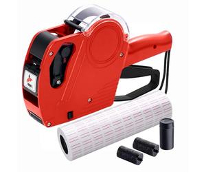 KPX MX5500 - Pistola per prezzi, con 5150 adesivi a pistola bianca e 3 rulli extra per inchiostro, pistola per etichette prezzi, pistola per prezzi, pistola per prezzi al dettaglio a 8 cifre ed