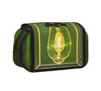 KPXXAQT Astuccio portapenne a doppio strato con stampa di lucciole e lanterne, con 2 tasche, per viaggi, ufficio, facile da pulire