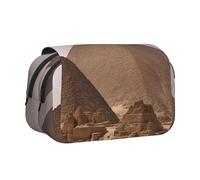 KPXXAQT Astuccio portapenne a doppio strato con stampa piramidi d'Egitto, 2 tasche, per viaggi, ufficio, articoli artistici facili da pulire