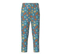 KPXXAQT Bella stampa stella marina sonno tempo libero pantaloni comodi Fit pigiama pantaloni pantaloni relax conveniente, Nero , L(14-16)