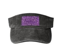 KPXXAQT Bellissimo cappello viola con stampa glitter spiaggia piscina con fibbia regolabile classico moda casual cappello per uomo donna, Nero , Taglia unica