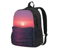 KPXXAQT Bright Moon At Sea Hippie Print Zaino Unisex Borsa da Viaggio Impermeabile Weekend Escursioni Avventure All'aperto