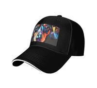 KPXXAQT Cappellino da baseball con stampa di cucciolo di cane, taglia regolabile, elegante cappello da sandwich che aggiunge semplicemente un tocco di stile quotidiano, Nero , Taglia unica