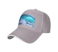 KPXXAQT Cappello da baseball con stampa a onde blu oceano taglia regolabile elegante cappello sandwich semplicemente aggiungendo un tocco di stile quotidiano, grigio, Taglia unica