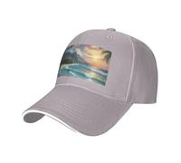KPXXAQT Cappello da baseball con stampa di palme su mare blu oceano taglia regolabile elegante cappello da sandwich semplicemente aggiungendo un tocco di stile quotidiano, grigio, Taglia unica