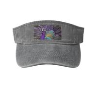 KPXXAQT Cappello da spiaggia con stampa di pavone viola con fibbia regolabile classico alla moda casual cappello per uomo donna, grigio, Taglia unica