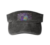 KPXXAQT Cappello da spiaggia con stampa di pavone viola con fibbia regolabile classico alla moda casual cappello per uomo donna, Nero , Taglia unica