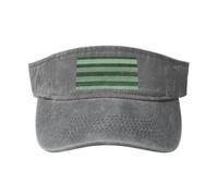 KPXXAQT Cappello da uomo e donna con stampa a righe verdi con fibbia regolabile e chiusura a fibbia classica alla moda casual, grigio, Taglia unica