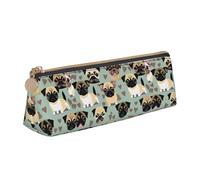 KPXXAQT Carino Chihuahua Pug Modello Stampa Alla Moda Astuccio Grande Capacità Sacchetto di Pelle Scuola Viaggi Aula Ufficio