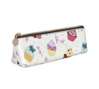 KPXXAQT Delizioso astuccio in pelle con stampa di cupcake alla moda, grande capacità, per scuola, viaggi, aula e l'ufficio