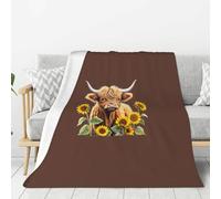 KPXXAQT Graziosa coperta in flanella con stampa mucca, leggera, calda, morbida, per divano, letto, campeggio, disponibile in varie misure
