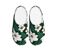 KPXXAQT Hunter Verde Floreale Petali Stampa Modello Unisex Adulto Indoor Pantofole Anti Pilling Lavabile Casa per gli ospiti e uso quotidiano