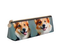 KPXXAQT Indossare vestiti carino cane Corgi stampa alla moda astuccio grande capacità sacchetto in pelle scuola viaggi aula ufficio