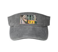 KPXXAQT Lisbon Tram Pattern Print Beach Pool con fibbia regolabile Chiusura Classico Moda Casual Cappello per Uomo Donna, grigio, Taglia unica