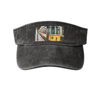 KPXXAQT Lisbon Tram Pattern Print Beach Pool con fibbia regolabile Chiusura Classico Moda Casual Cappello per Uomo Donna, Nero , Taglia unica