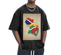 KPXXAQT Mappa della bandiera delle Seychelles come una rana Stampa Facile Accogliere diversi tipi di corpo Casual Manica Corta Traspirabilità Moda, Nero , M
