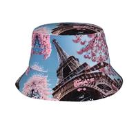 KPXXAQT Pittura ad olio Parigi Torre Eiffel Stampa Universale Tesa Larga Cappello Protezione Solare Cappello Secchio Confortevole Avventure All'