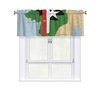 KPXXAQT Sao Tomé e Principe Bandiera Map03 Stampa Jacquard Tenda Mantovana Elegante 137x45 Pollici Trattamento Finestra Per Cucina Bagno