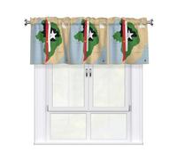 KPXXAQT Sao Tomé e Principe Bandiera Map03 Stampa Jacquard Tenda Mantovana Elegante 137x45 Pollici Trattamento Finestra Per Cucina Bagno