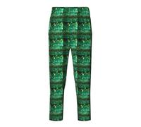 KPXXAQT sfondo giorno di San Patrizio Stampa Sonno Tempo Libero Confortevole Pantaloni Fit Pigiama Pantaloni Pantaloni Relax Comodo, Nero , S