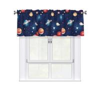 KPXXAQT Tenda a mantovana jacquard con stampa di cielo stellato, universo, spazio, elegante, 137 x 45 cm, trattamento per finestra per cucina e bagno