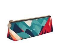 KPXXAQT Viaggi Montagna Scenario Stampa Alla Moda Matita Astuccio Grande Capacità Sacchetto di Pelle Scuola Viaggi Classroom Uff