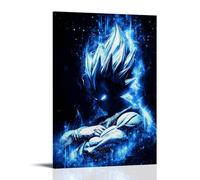 KPYHLXZE Vegeta Super Saiyan - Poster decorativo da parete su tela, stampa moderna, per camera da letto, 30 x 45 cm, colore: blu