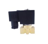 KQCELQMKQ 2 Way Brass Water Solenoid Valve 0 Pressure Start G1/8" 220V AC 24V DC 0-40/20/15/10bar Normal Close PU with Plug Type NBR(025 10bar,DC24V)