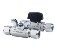 KQCELQMKQ 3 6 8 10 12 14 16 20 Mm 1/8 1/4 3/8 1/2 5/8 3/4 1 inch Compression Union 316L Stainless Steel Ball Valve Air Source Instrument(Black Handle,16mm)