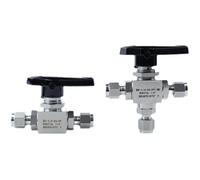 KQCELQMKQ 3000psi 3 6 8 10 12 mm 1/8" 1/4" 3/8" 1/2" Compression Straight Tee 3 Ways 316 Stainless Steel Ball Valve for Gas Path Switching(10mm,Tee)