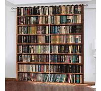 KQDMYT 3D Stampa Interno Tende Oscuranti Con Occhielli Libreria Creatività Poliestere Termica Isolante Riduzione Rumore Tende Per Soggiorno Ragazzo Ragazza Camera Da Letto Cucina 300x270cm