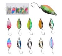 KQDRAVINE 10 Pezzi Esche Artificiali Spinning Trota, 2,5 g/3,5 g/5 g Spinning Pesca con Ami, Esche da Pesca con Contenitore, Trabucco per Luccio, Lucioperca, Pesce Persico e Trota