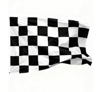 KQDRAVINE 2 Pezzi Bandiera a Scacchi Bianca e Nera, 90x150 cm Bandiere F1 con 2 Occhielli in Ottone, Bandiera Motorsport per Decorazioni di Feste, Rally Automobilistici