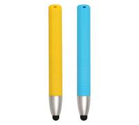KQDRAVINE 2 Pezzi Penna Touch per Bambini, Stilo Tattile Universale per Tablet Smartphone, Compatibile con iOS/Android, iPad, iPhone, Kindle - Penna Touchscreen Bambini (Azzurro Cielo/Giallo Neon)