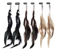 KQDRAVINE 6 clip per capelli con piuma, accessorio per capelli indiani da donna, con piume, per costume di carnevale, travestimento per cosplay, accessorio per capelli a piuma