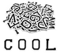 KQDRAVINE 78 Pezzi di Lettere Termoadesive per Tessuti Dalla A Alla Z, Lettere Adesive per Tessuto da 2 Pollici, Termoadesive per Abbigliamento, Pantaloni, Cappelli, Nero